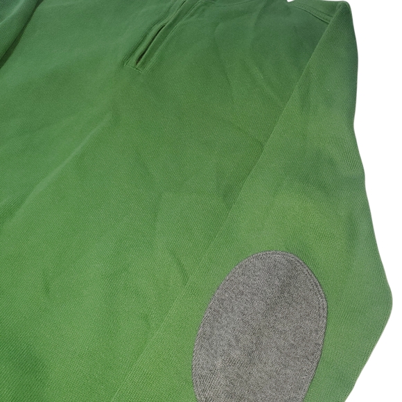 Banana Republic Green Zip-Up Sweater Gray Patches Size M Saint Patrick's Day - Picture 3 of 6